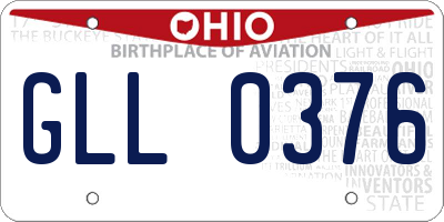 OH license plate GLL0376