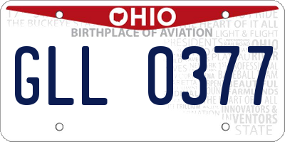 OH license plate GLL0377