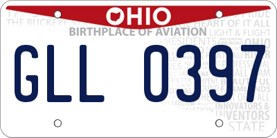 OH license plate GLL0397