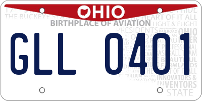 OH license plate GLL0401
