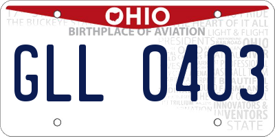 OH license plate GLL0403