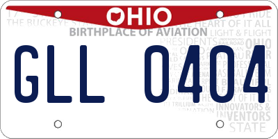 OH license plate GLL0404
