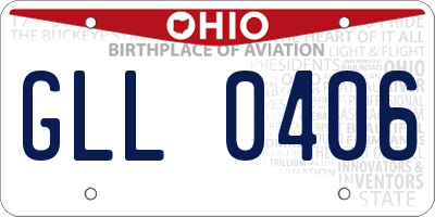 OH license plate GLL0406