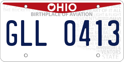 OH license plate GLL0413