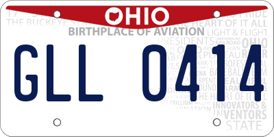 OH license plate GLL0414