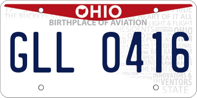 OH license plate GLL0416