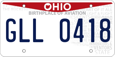 OH license plate GLL0418