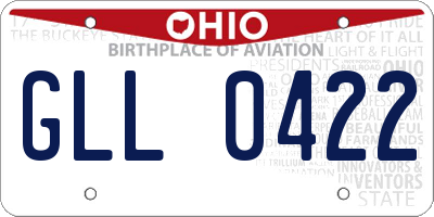 OH license plate GLL0422