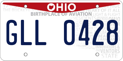 OH license plate GLL0428