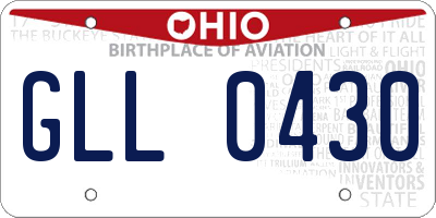 OH license plate GLL0430
