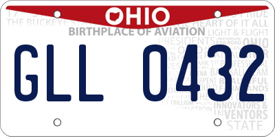 OH license plate GLL0432