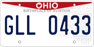 OH license plate GLL0433
