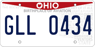 OH license plate GLL0434