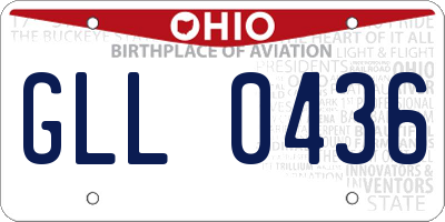 OH license plate GLL0436