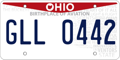 OH license plate GLL0442