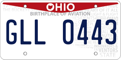 OH license plate GLL0443