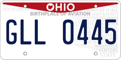 OH license plate GLL0445