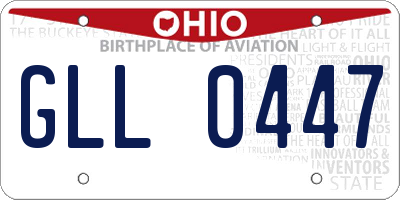 OH license plate GLL0447