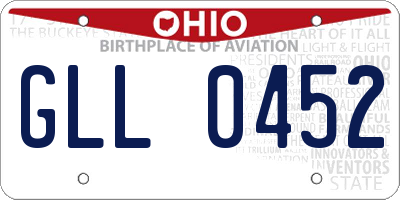 OH license plate GLL0452