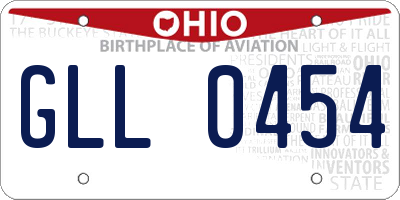 OH license plate GLL0454