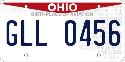 OH license plate GLL0456