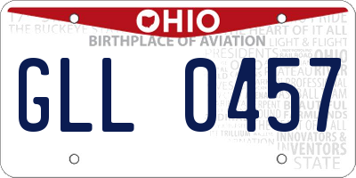OH license plate GLL0457