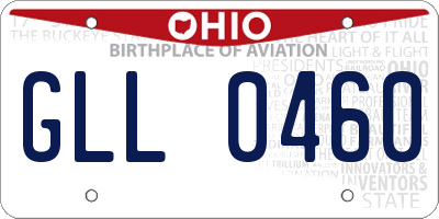 OH license plate GLL0460