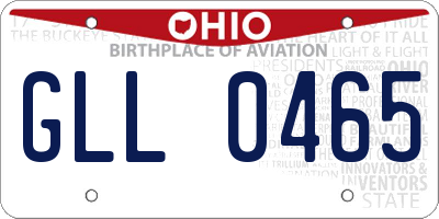 OH license plate GLL0465