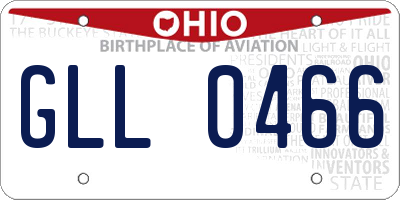 OH license plate GLL0466