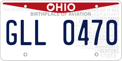 OH license plate GLL0470