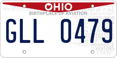 OH license plate GLL0479