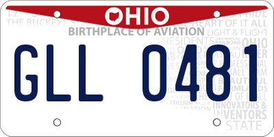 OH license plate GLL0481