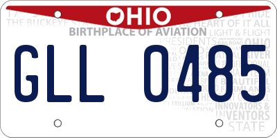 OH license plate GLL0485