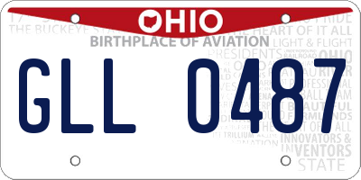 OH license plate GLL0487