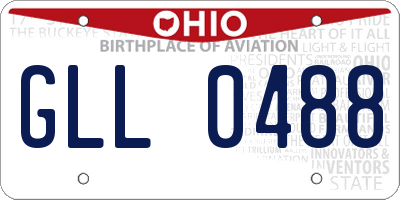 OH license plate GLL0488