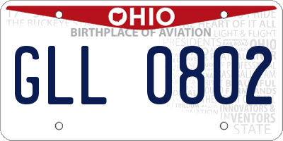 OH license plate GLL0802