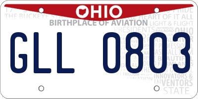 OH license plate GLL0803