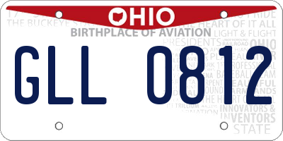 OH license plate GLL0812
