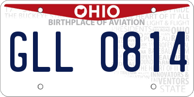 OH license plate GLL0814