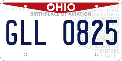 OH license plate GLL0825
