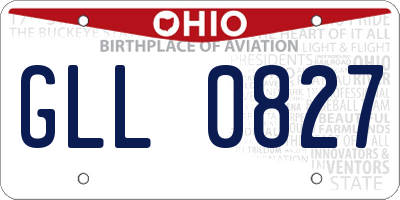 OH license plate GLL0827