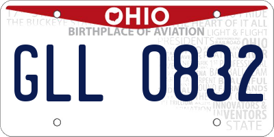 OH license plate GLL0832