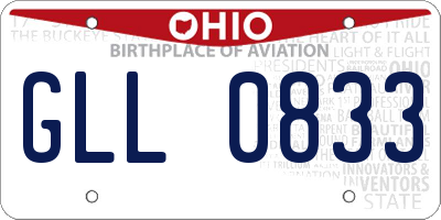 OH license plate GLL0833