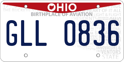 OH license plate GLL0836