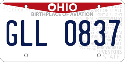 OH license plate GLL0837