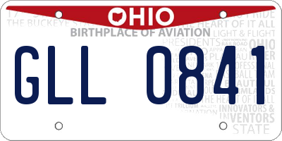 OH license plate GLL0841