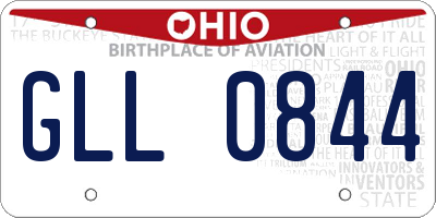 OH license plate GLL0844