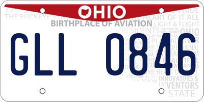 OH license plate GLL0846