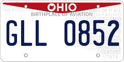 OH license plate GLL0852
