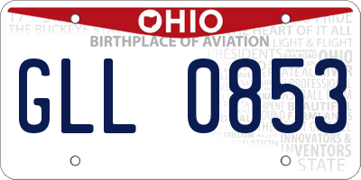 OH license plate GLL0853